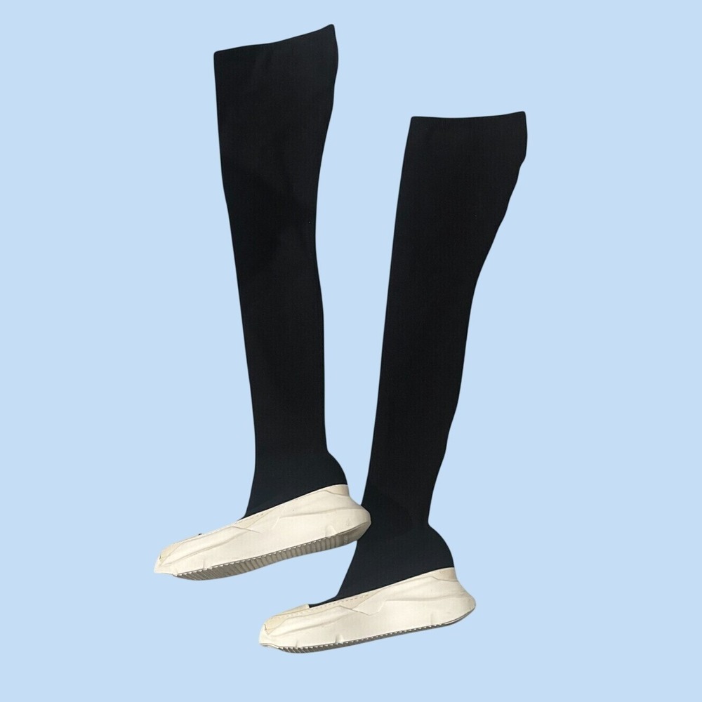 Rick Owens Gethsemane Abstract Stocking Boots Black Milk US 8 EU 38 Box Drkshdw